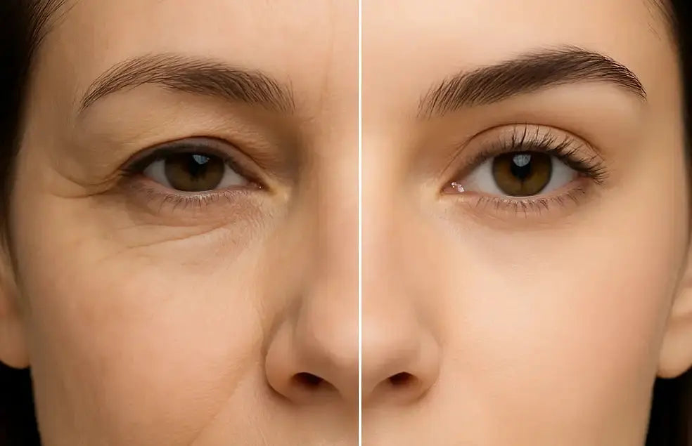 immagine di una donna prima e dopo trattamento con acido ialuronico