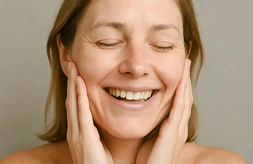 ritratto di una donna che sorride dopo aver utilizzato una crema anti età