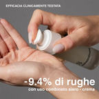 primo piano di mani di domma che provano il siero anti age sensitiva